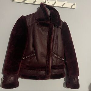 Burgundy Shearling Jacket